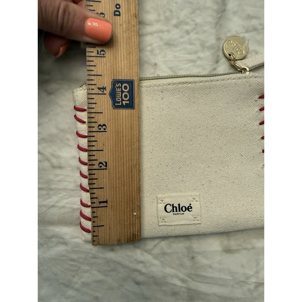 Chloe Parfums Limited‎ Edition 2023 Pouch Pochette  Cream Red Stitch